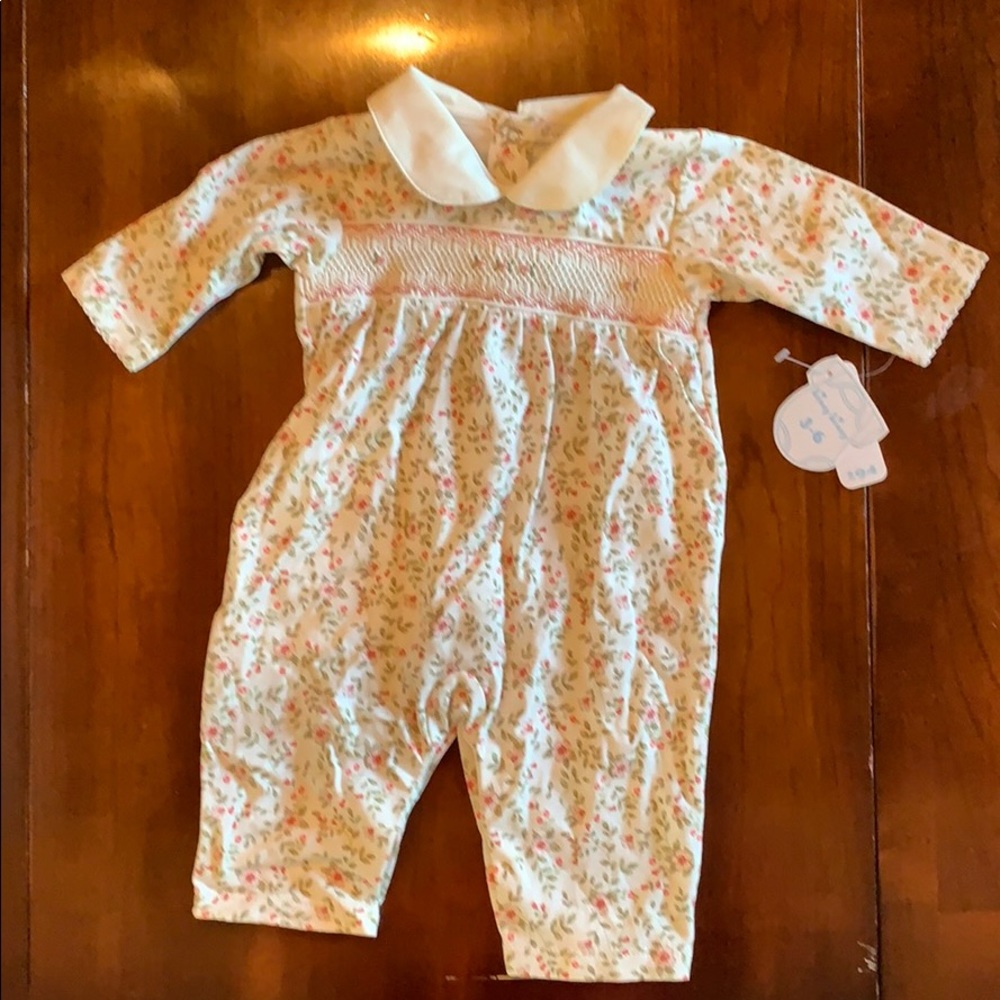 Smocked infant romper